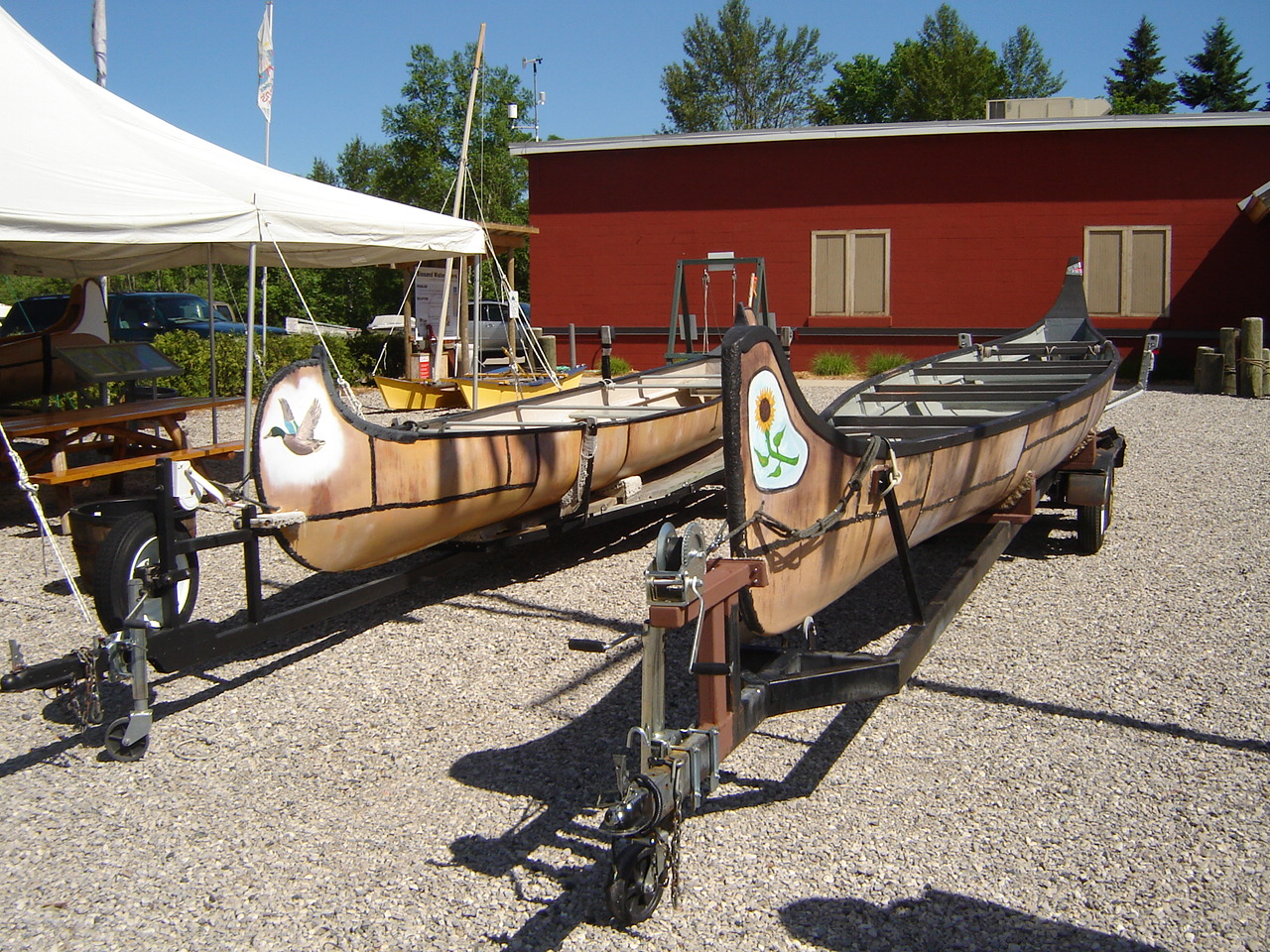 Traditional canoes at the Maritime Heritage Alliance Boatbuilding Workshops